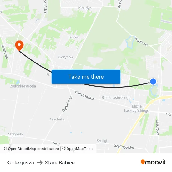Kartezjusza to Stare Babice map