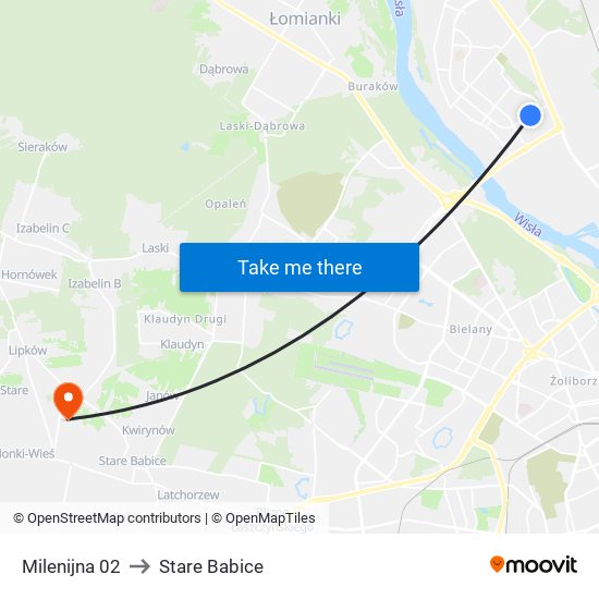 Milenijna 02 to Stare Babice map