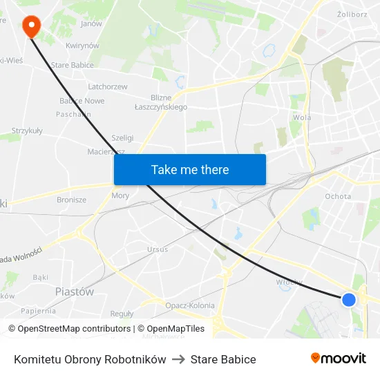 Komitetu Obrony Robotników to Stare Babice map