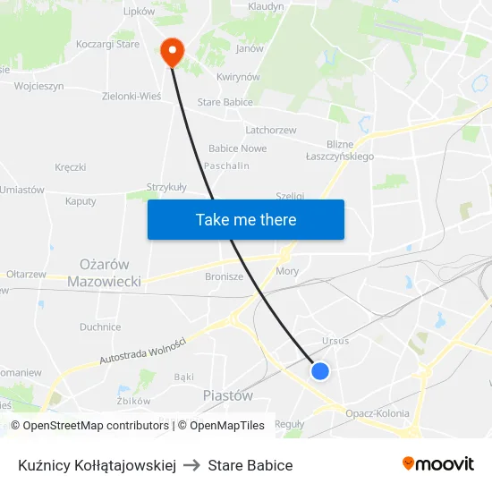 Kuźnicy Kołłątajowskiej to Stare Babice map