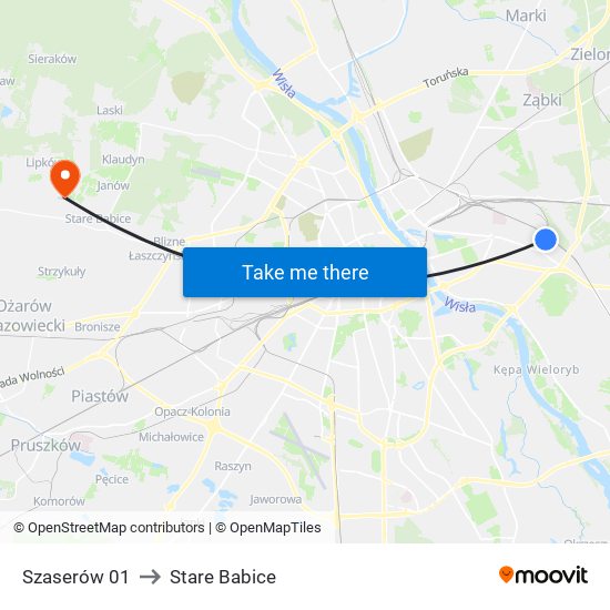 Szaserów 01 to Stare Babice map