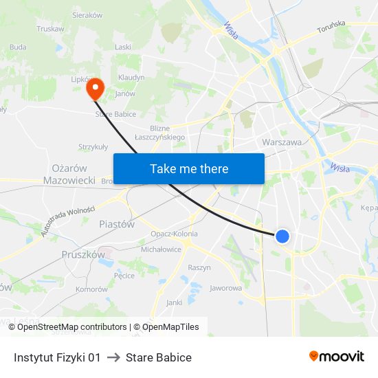 Instytut Fizyki 01 to Stare Babice map