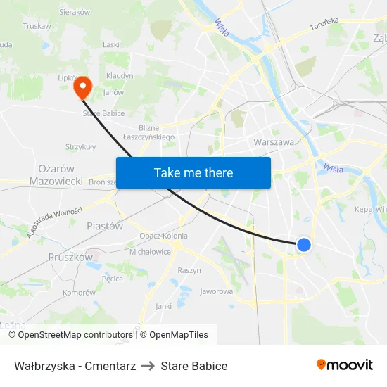 Wałbrzyska - Cmentarz to Stare Babice map