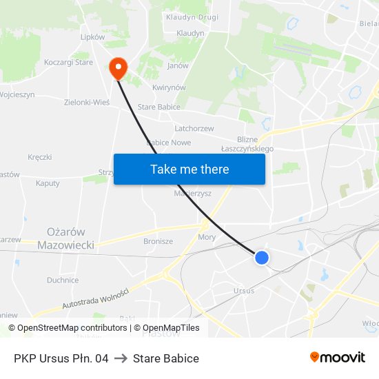 PKP Ursus Płn. 04 to Stare Babice map