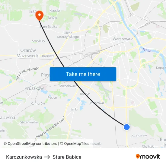 Karczunkowska to Stare Babice map
