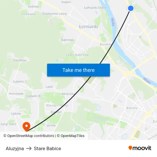 Aluzyjna to Stare Babice map