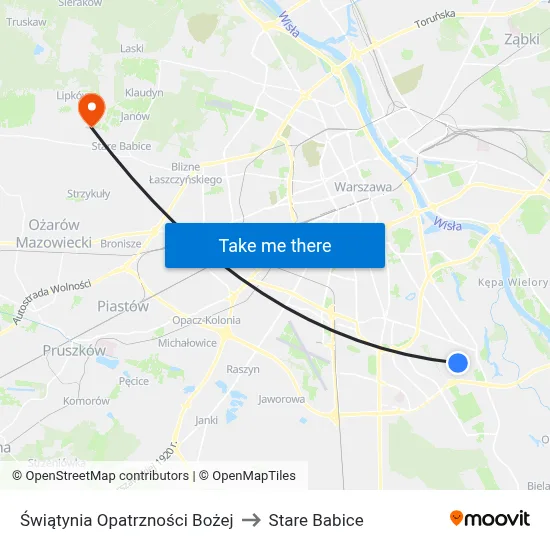 Świątynia Opatrzności Bożej to Stare Babice map