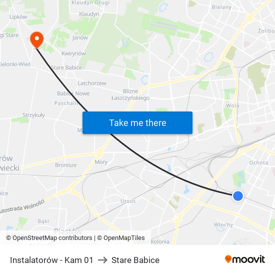Instalatorów - Kam 01 to Stare Babice map