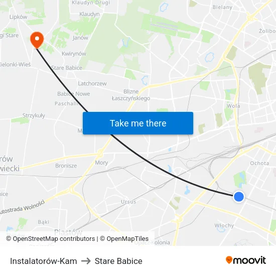 Instalatorów - Kam to Stare Babice map
