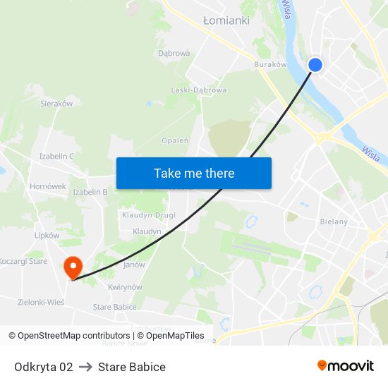 Odkryta 02 to Stare Babice map