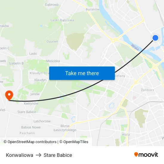 Konwaliowa to Stare Babice map