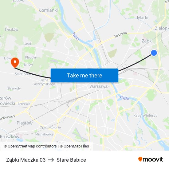 Ząbki Maczka 03 to Stare Babice map