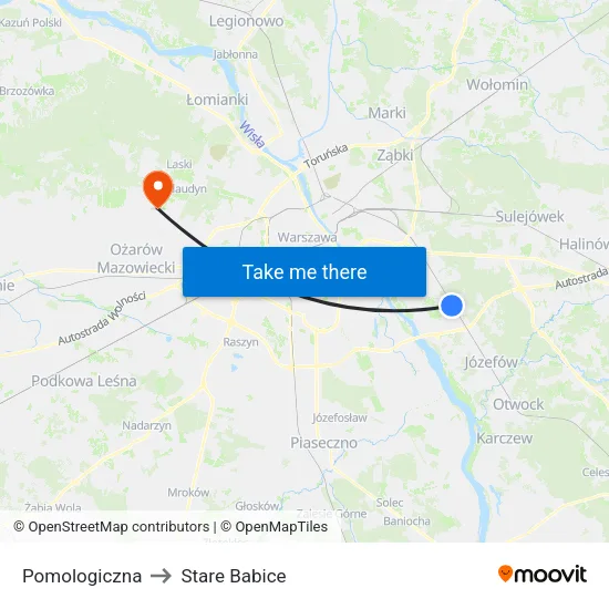 Pomologiczna to Stare Babice map