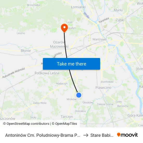 Antoninów Cm. Południowy - Brama Płd. to Stare Babice map