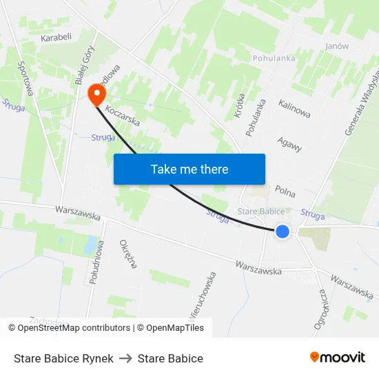 Stare Babice Rynek to Stare Babice map