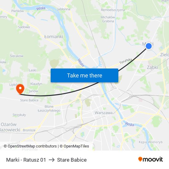 Marki - Ratusz 01 to Stare Babice map