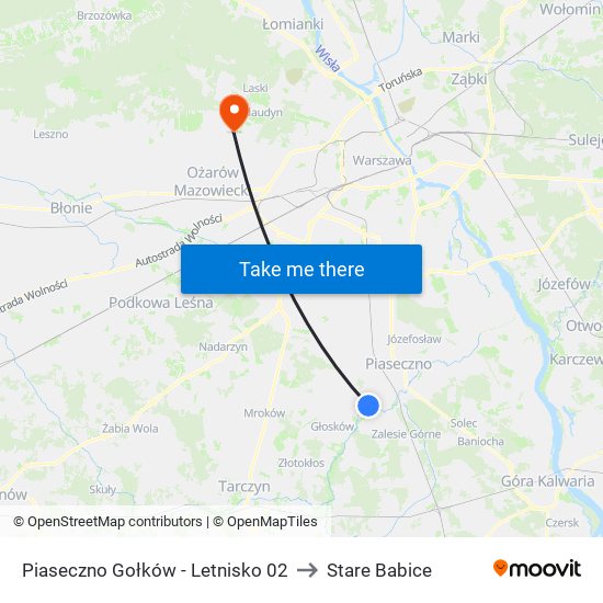 Piaseczno Gołków - Letnisko 02 to Stare Babice map