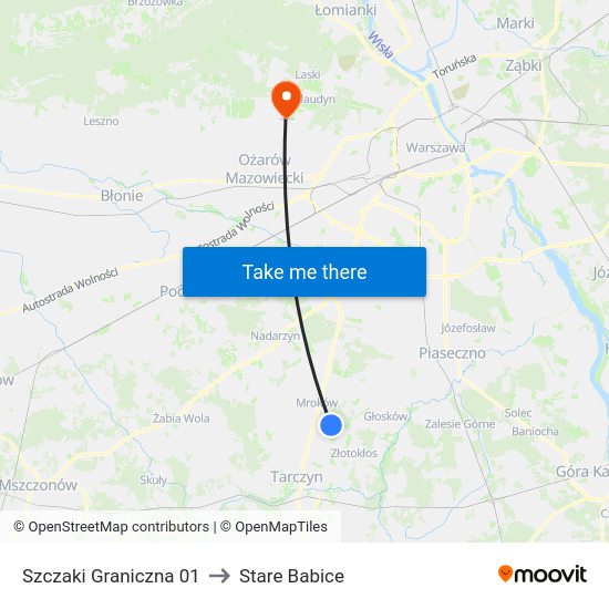 Szczaki Graniczna 01 to Stare Babice map