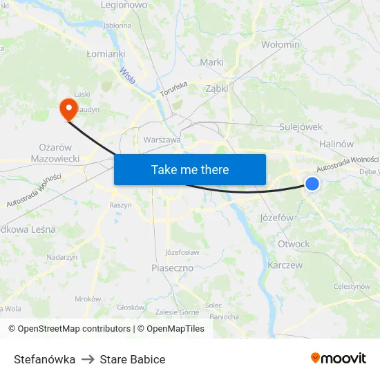 Stefanówka to Stare Babice map