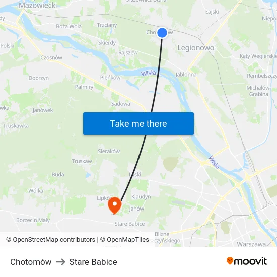 Chotomów to Stare Babice map