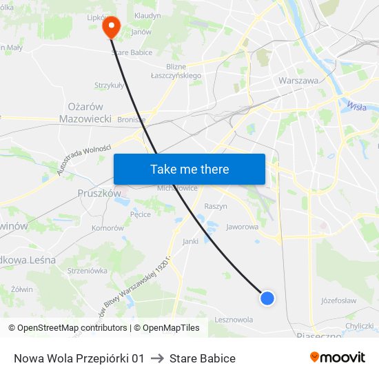 Nowa Wola Przepiórki 01 to Stare Babice map