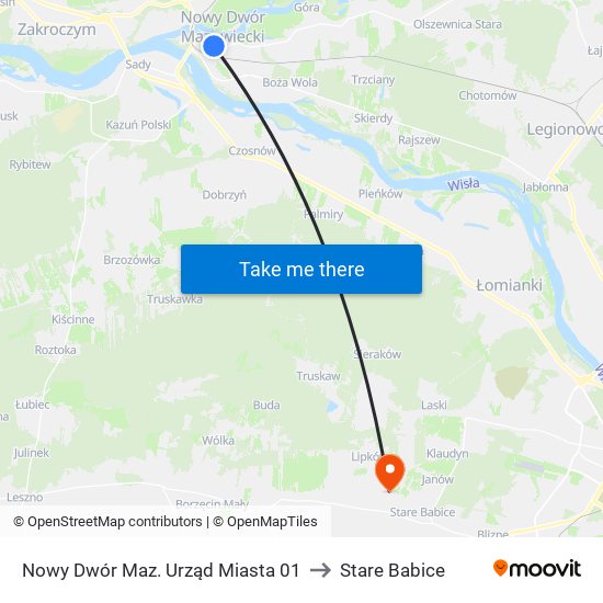 Nowy Dwór Maz. Urząd Miasta 01 to Stare Babice map