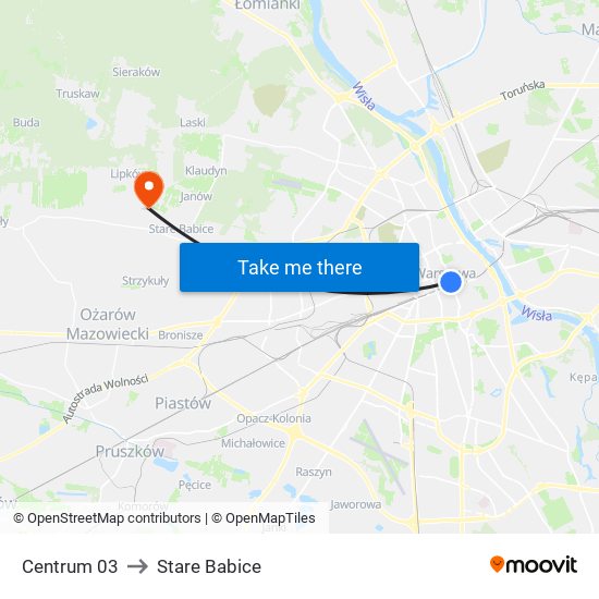 Centrum 03 to Stare Babice map