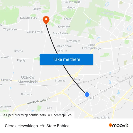 Gierdziejewskiego to Stare Babice map