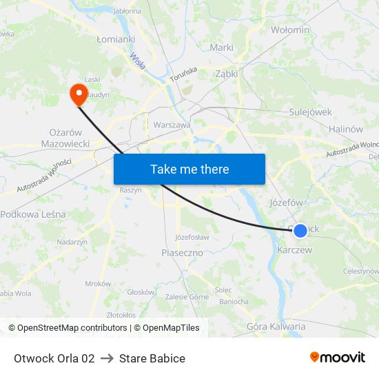 Otwock Orla 02 to Stare Babice map