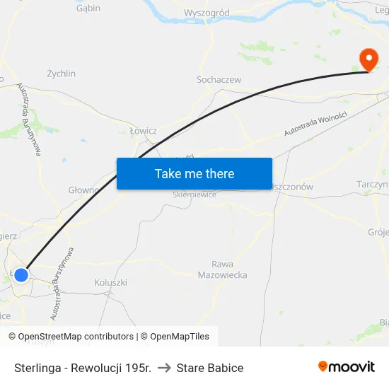Sterlinga - Rewolucji 195r. to Stare Babice map