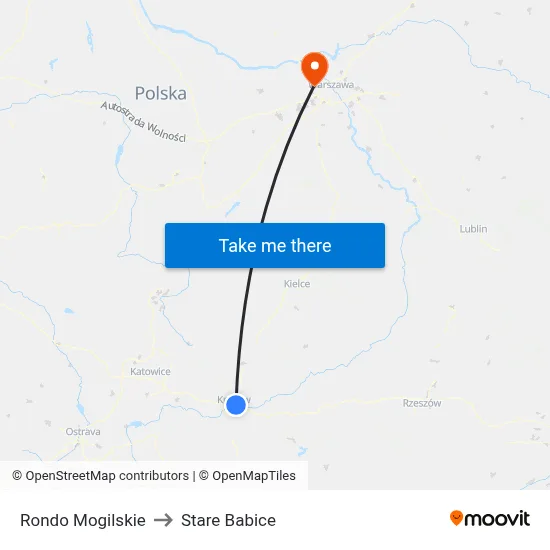 Rondo Mogilskie to Stare Babice map