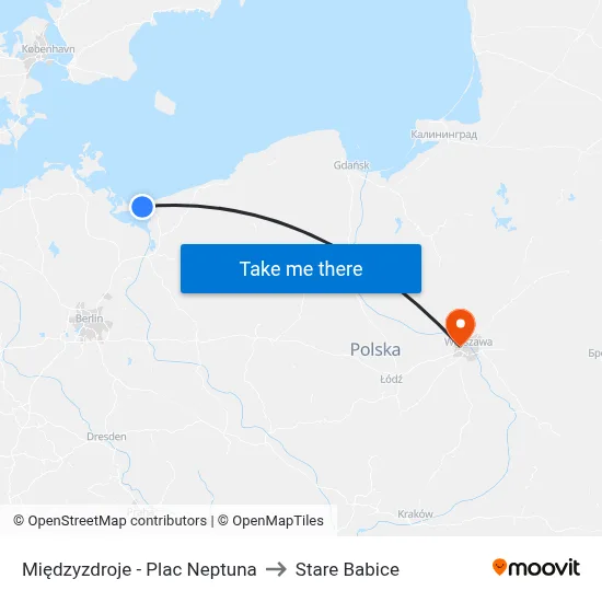 Międzyzdroje - Plac Neptuna to Stare Babice map