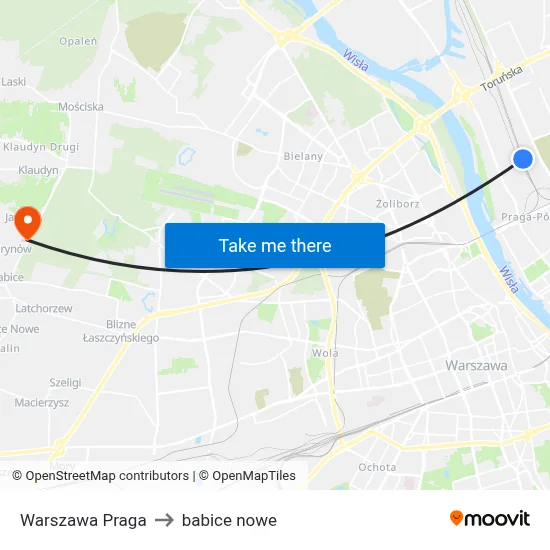 Warszawa Praga to babice nowe map