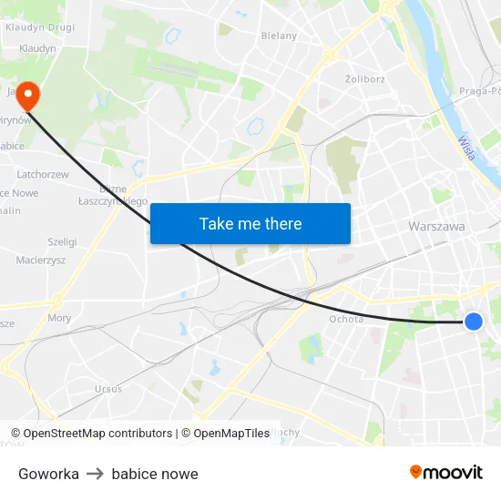 Goworka to babice nowe map