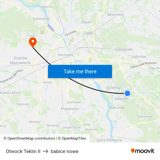 Otwock Teklin II to babice nowe map