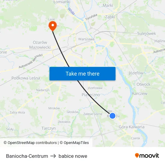 Baniocha - Centrum to babice nowe map