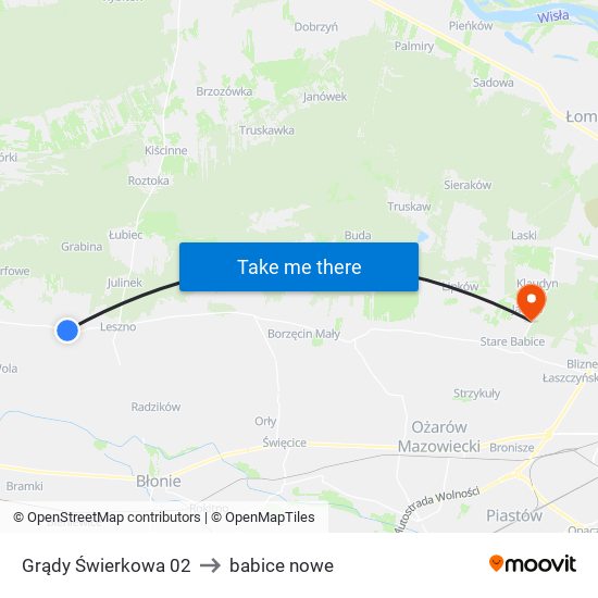 Grądy Świerkowa 02 to babice nowe map