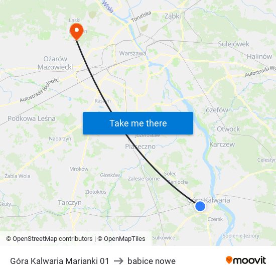 Góra Kalwaria Marianki to babice nowe map