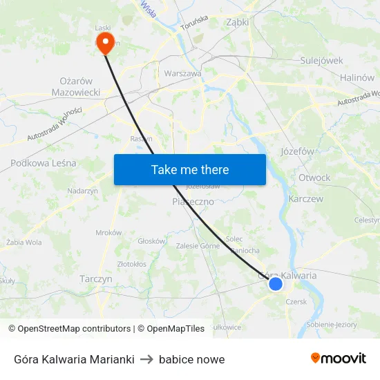 Góra Kalwaria Marianki to babice nowe map
