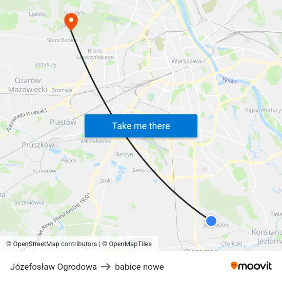 Józefosław Ogrodowa to babice nowe map