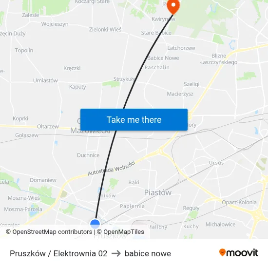 Pruszków / Elektrownia 02 to babice nowe map