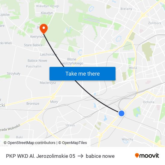 PKP WKD Al. Jerozolimskie 05 to babice nowe map