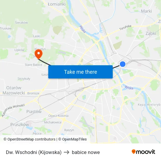 Dw. Wschodni (Kijowska) to babice nowe map