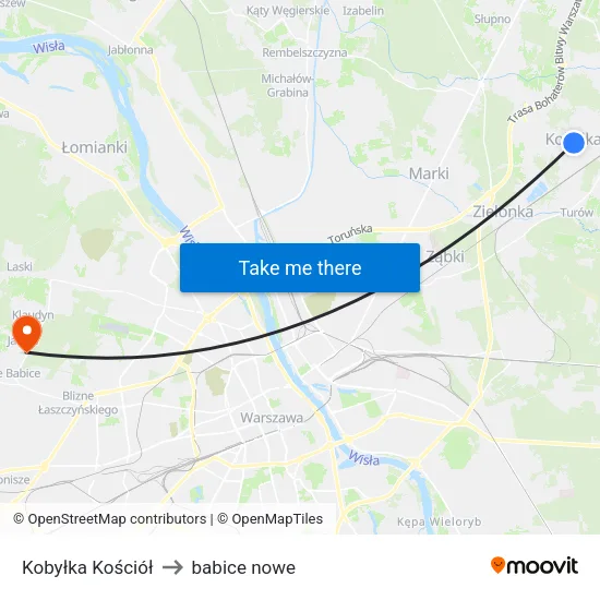 Kobyłka Kościół to babice nowe map