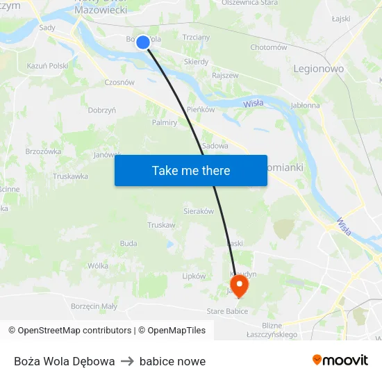 Boża Wola Dębowa to babice nowe map