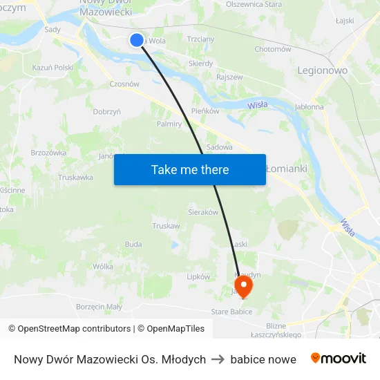 Nowy Dwór Mazowiecki Os. Młodych to babice nowe map