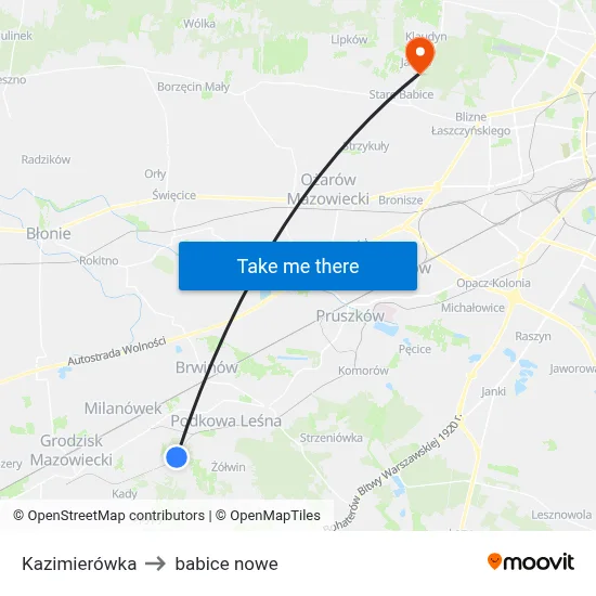 Kazimierówka to babice nowe map