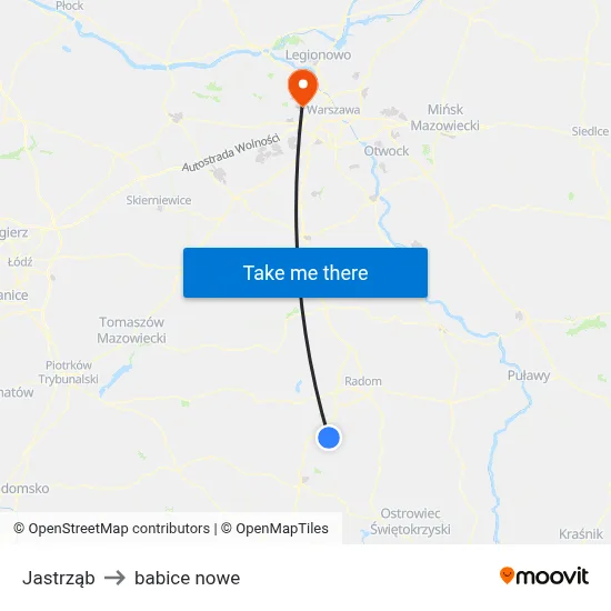 Jastrząb to babice nowe map