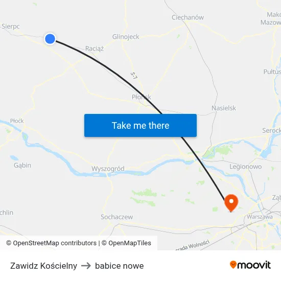 Zawidz Kościelny to babice nowe map