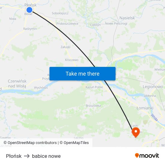 Płońsk to babice nowe map